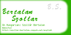 bertalan szollar business card